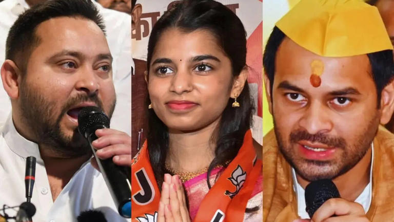 Bihar Assembly Elections 2025 Phase 1: Tejashwi Yadav Faces Stiff Challenge in Raghopur, Tej Pratap Battles in Mahua as 64.66 % Voters Turn Out